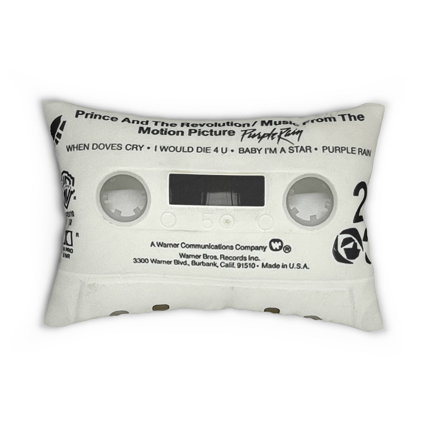 Retro Prince Purple Rain Cassette Tape Lumbar Pillow - Prince Cassette Tape Throw Pillow