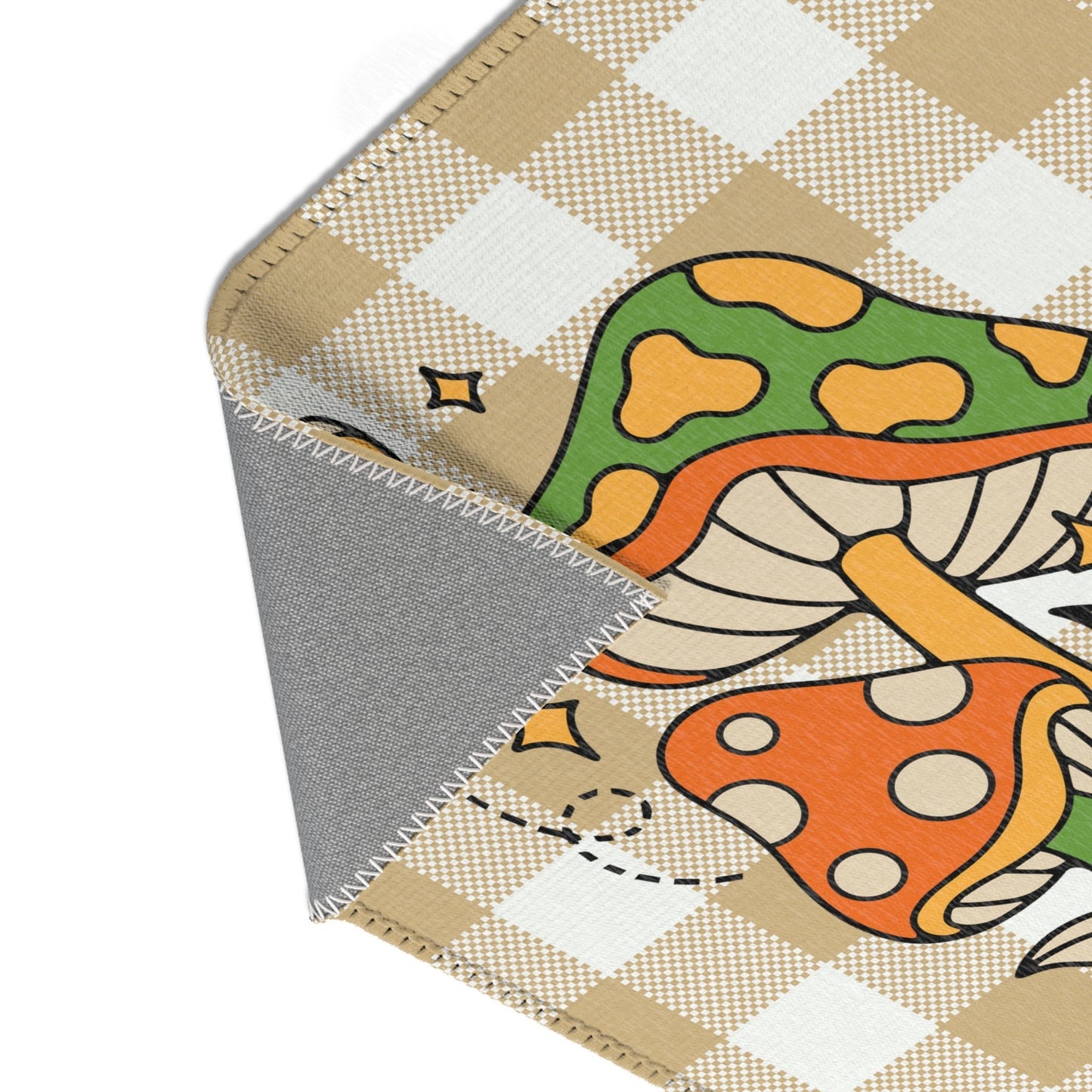 Retro Mushrooms Kitchen Rug