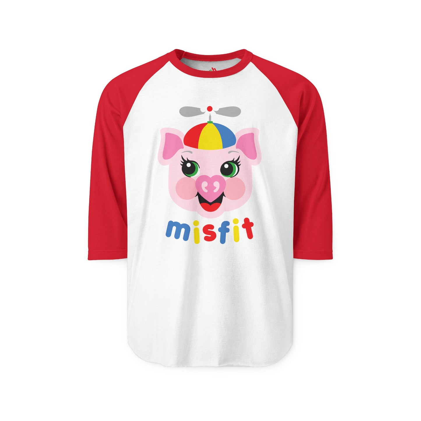 Misfit Piggy Raglan Baseball Shirt