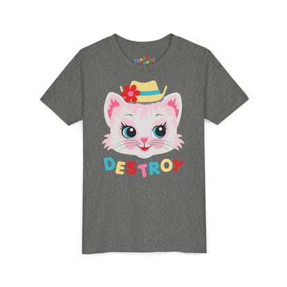 Cute Kitty Destroy Kids T-Shirt