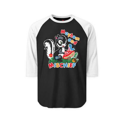 Mayhem and Mischief Raglan Baseball Shirt