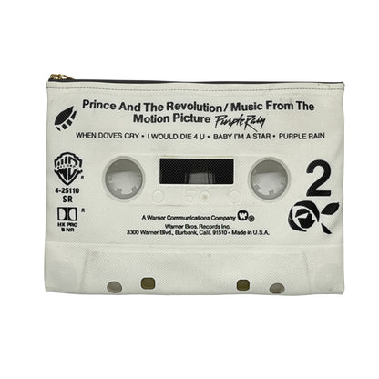 Prince Purple Rain Cassette Tape Zipper Pouch - When Doves Cry - Let's Go Crazy Makeup Pencil Case