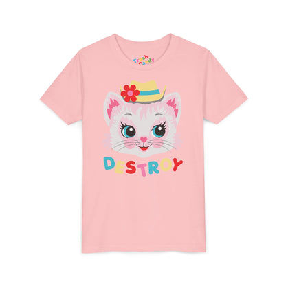 Cute Kitty Destroy Kids T-Shirt