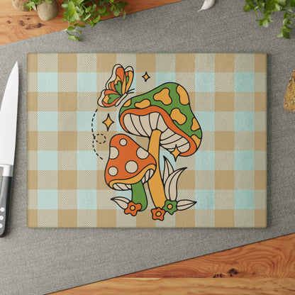 Retro Mushrooms Cutting Board