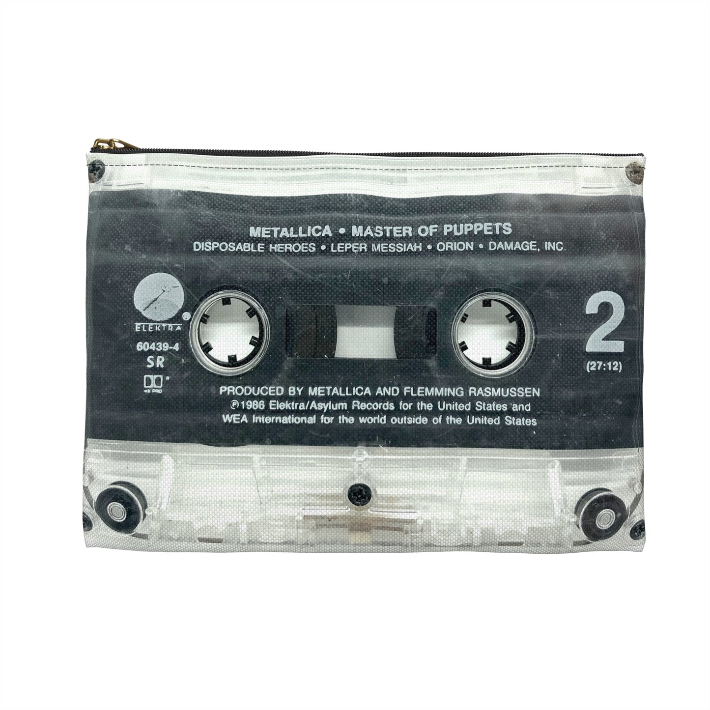Metallica Zipper Pouch - Metallica Master of Puppets Cassette Tape Zipper Pouch - Metallica Cassette Tape Pouch