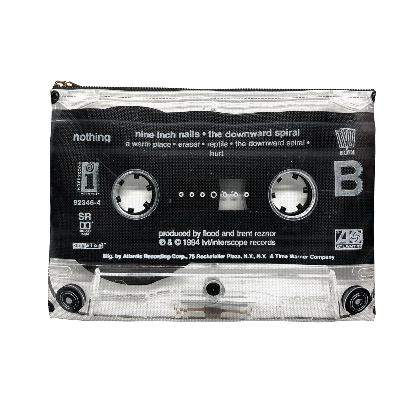 Nine Inch Nails Zipper Pouch - Nine Inch Nails The Downward Spiral Cassette Tape - NIN Cassette Tape Zipper Pouch