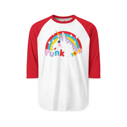 Punk Unicorn Raglan Baseball Shirt