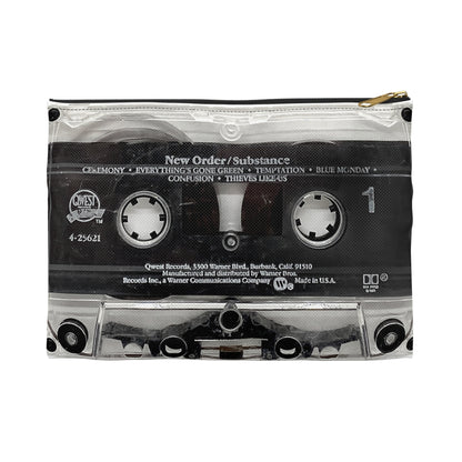 New Order Zipper Pouch - New Order Substance Cassette Tape Zipper Pouch - Blue Monday Bizarre Love Triangle True Faith