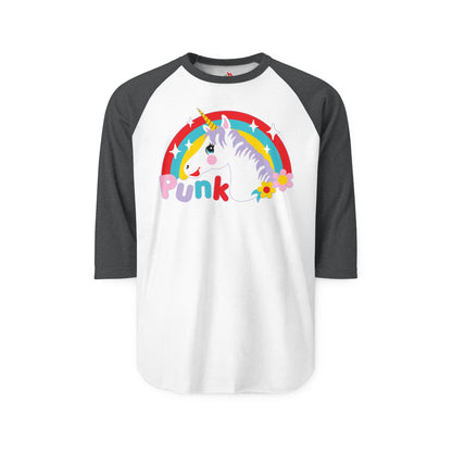 Punk Unicorn Raglan Baseball Shirt