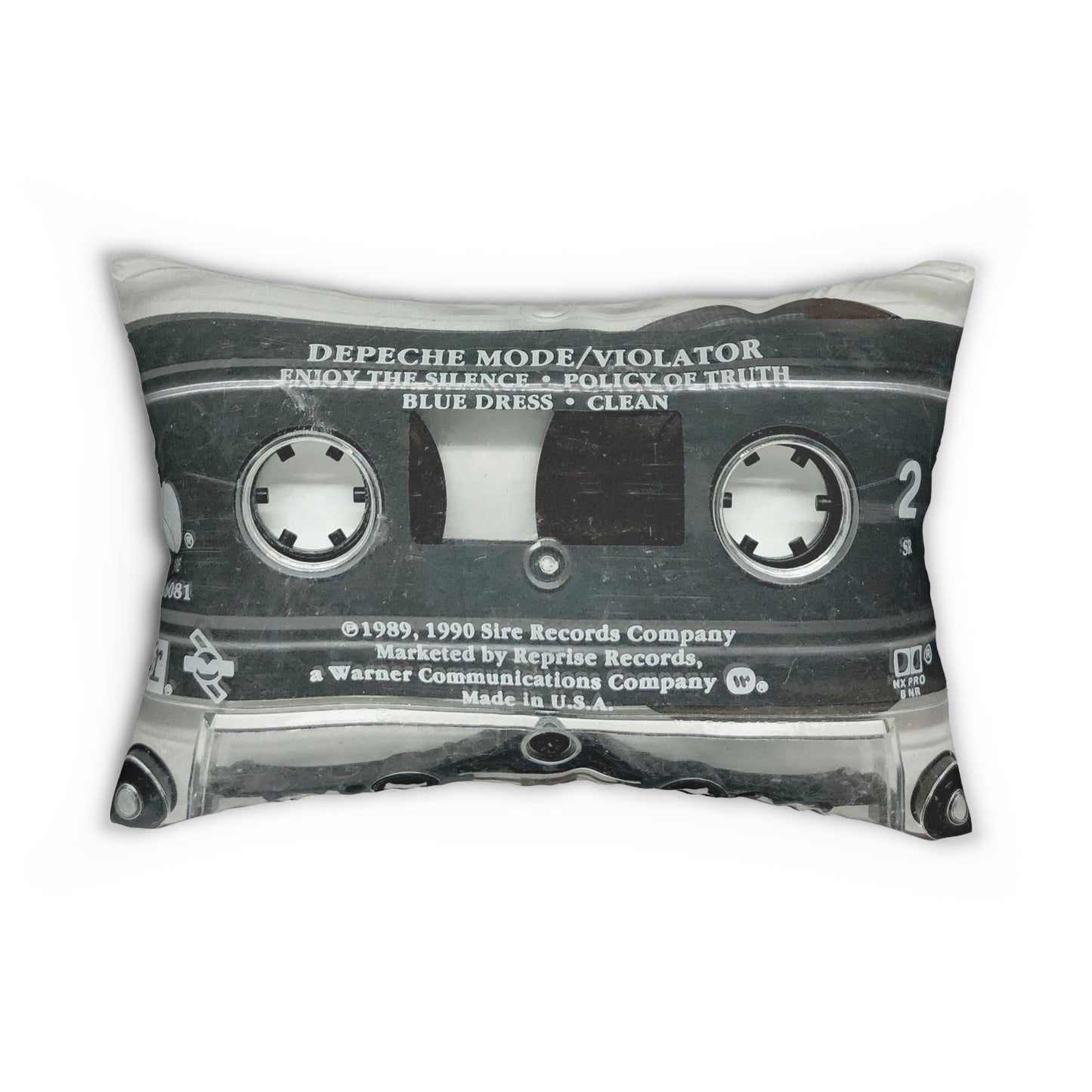 Retro Depeche Mode Cassette Tape Lumbar Pillow - Depeche Mode Violator Cassette Tape Throw Pillow