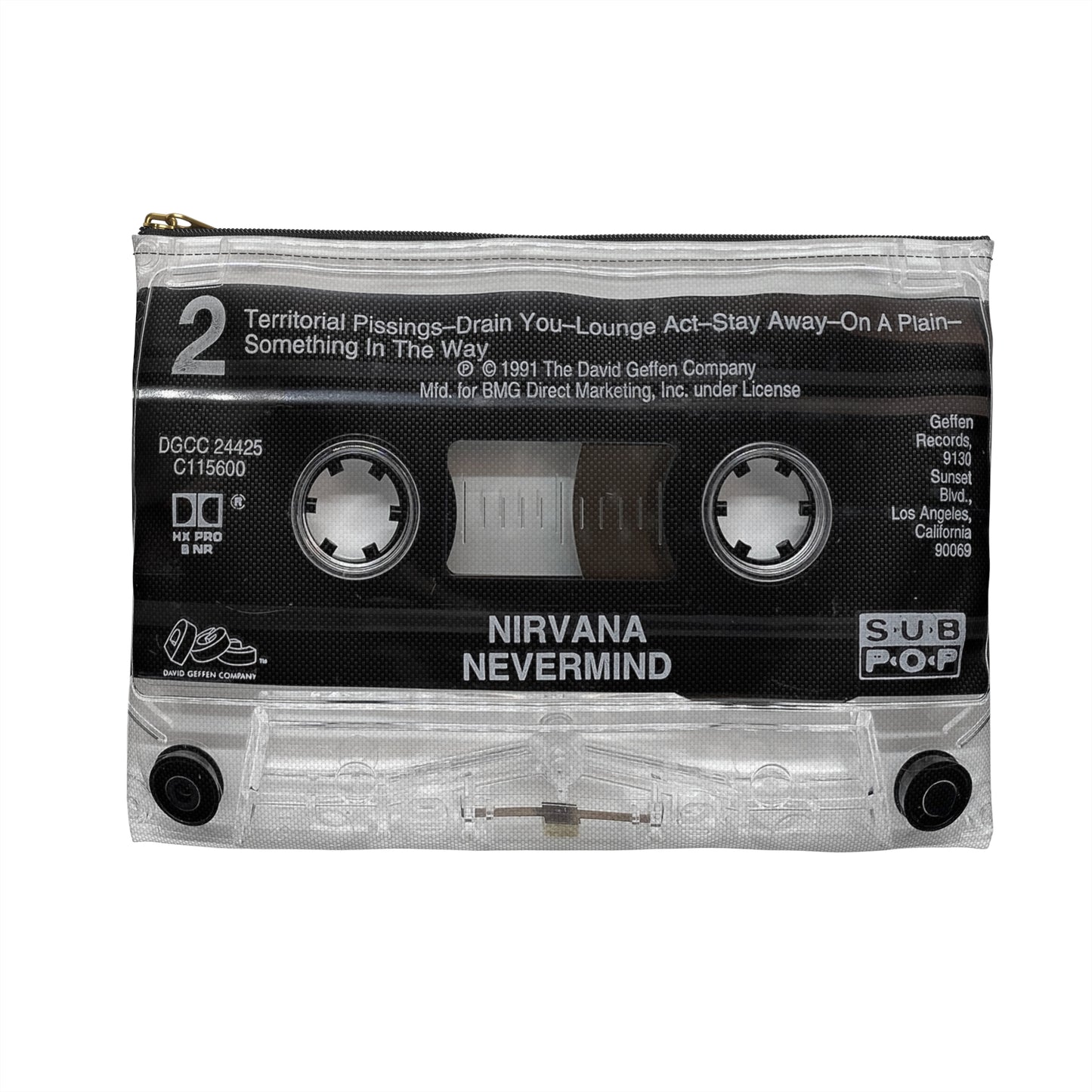 Nirvana Nevermind Cassette Tape Zipper Pouch - Nirvana Accessory Bag - Kurt Cobain Smells Like Teen Spirit