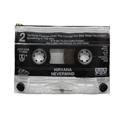 Nirvana Nevermind Cassette Tape Zipper Pouch - Nirvana Accessory Bag - Kurt Cobain Smells Like Teen Spirit
