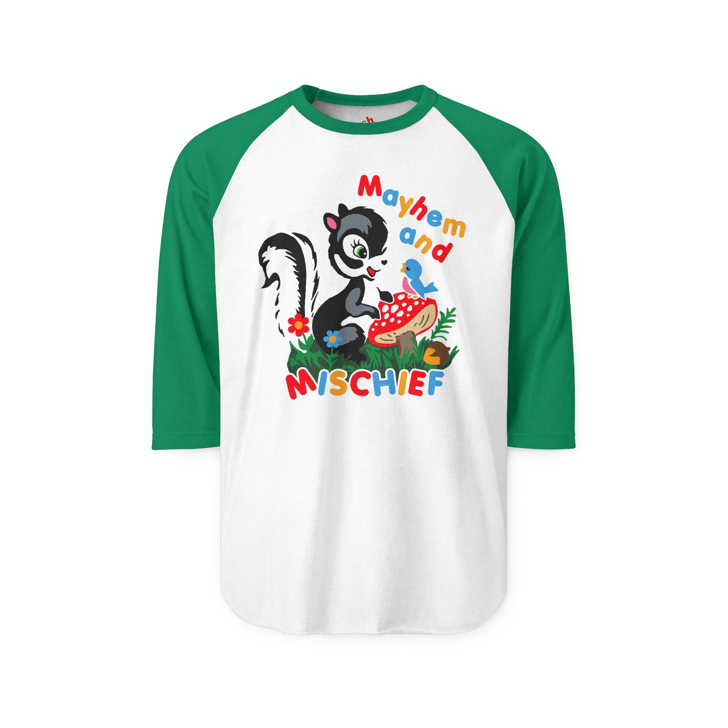 Mayhem and Mischief Raglan Baseball Shirt
