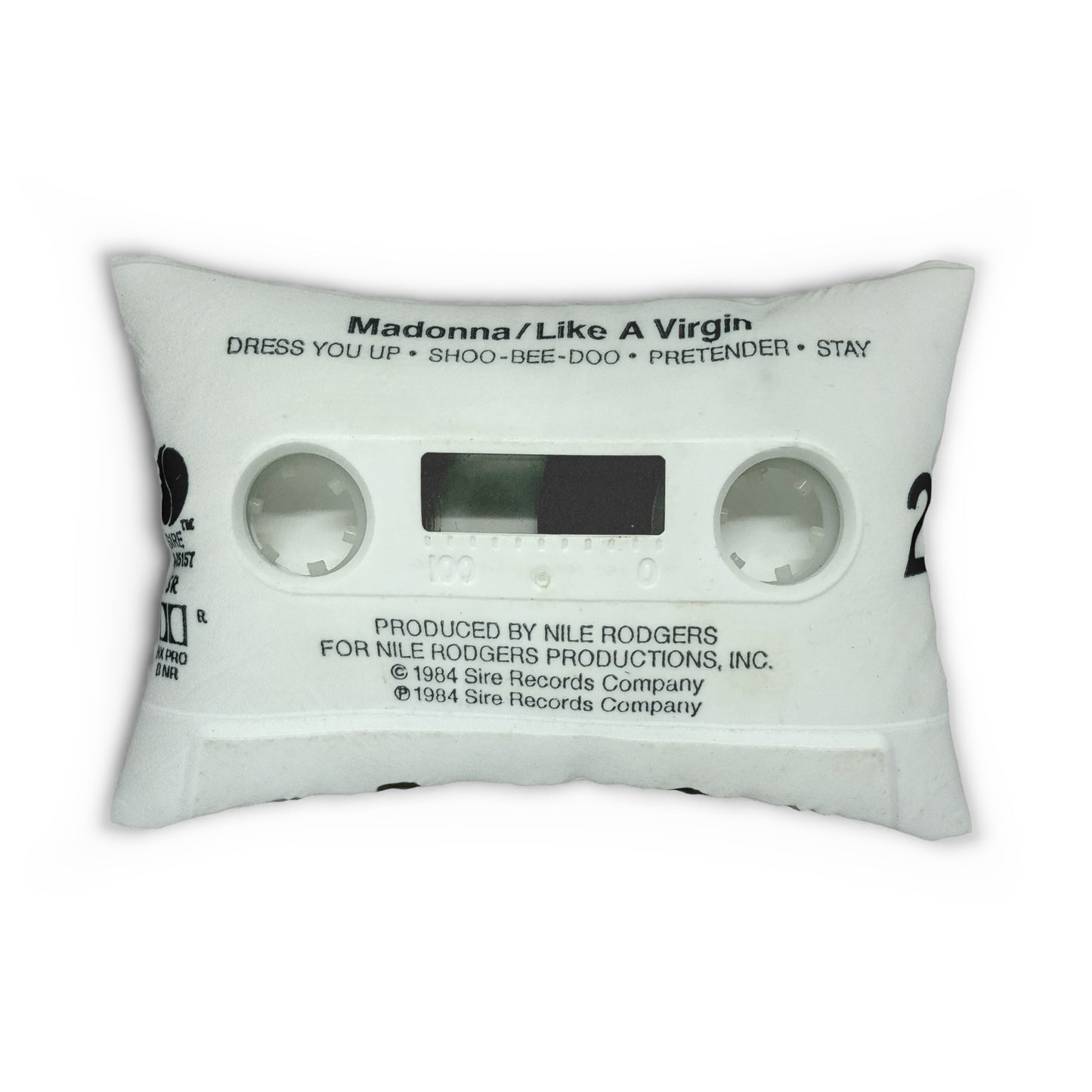 Retro Madonna Like a Virgin Cassette Tape Throw Pillow - Madonna Lumbar Pillow - Material Girl - Borderline