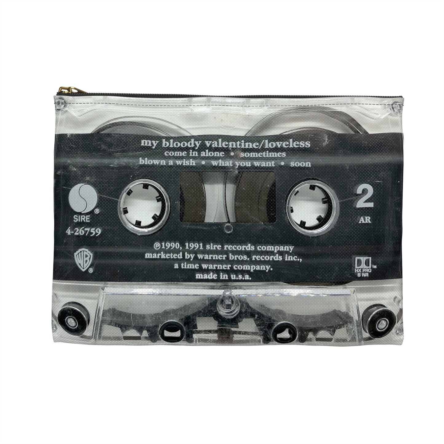 My Bloody Valentine Zipper Pouch - My Bloody Valentine Loveless Cassette Tape Zipper Pouch - MBV Cassette Pouch