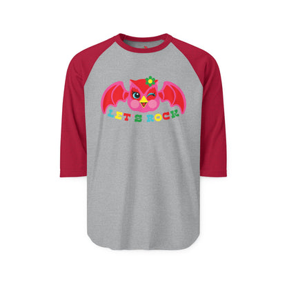 Let's Rock Cute Owl Raglan Baseball Shirt