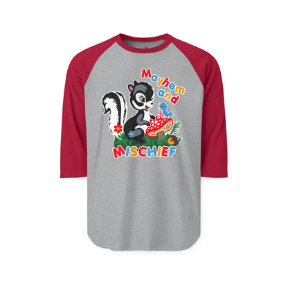 Mayhem and Mischief Raglan Baseball Shirt