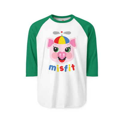 Misfit Piggy Raglan Baseball Shirt