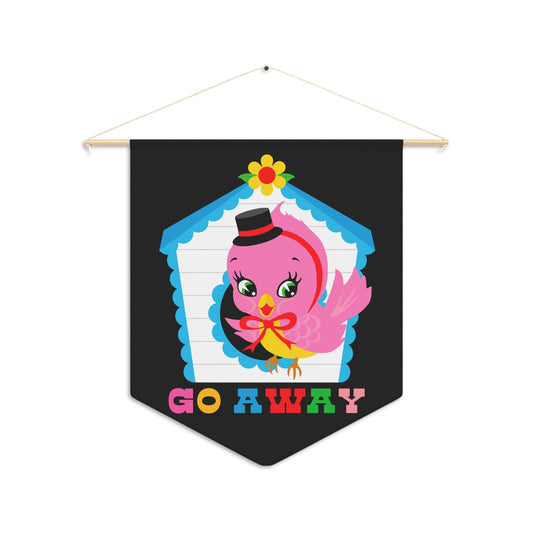 Cute Birdy Go Away Pennant Wall Hanging