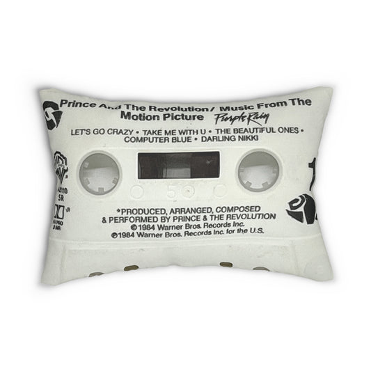 Retro Prince Purple Rain Cassette Tape Lumbar Pillow - Prince Cassette Tape Throw Pillow