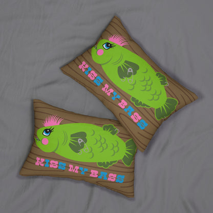 Kiss My Bass Punk Fish Throw Pillow
