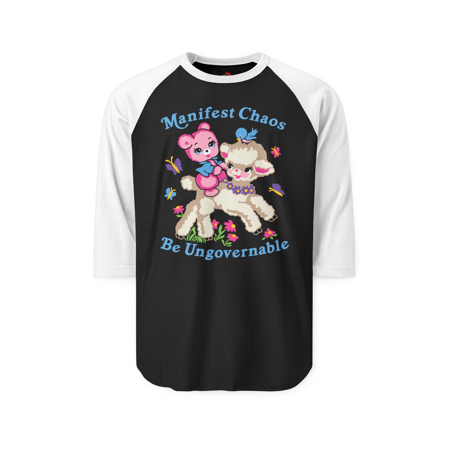 Manifest Chaos Be Ungovernable Raglan Baseball Shirt