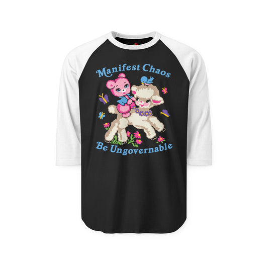 Manifest Chaos Be Ungovernable Raglan Baseball Shirt