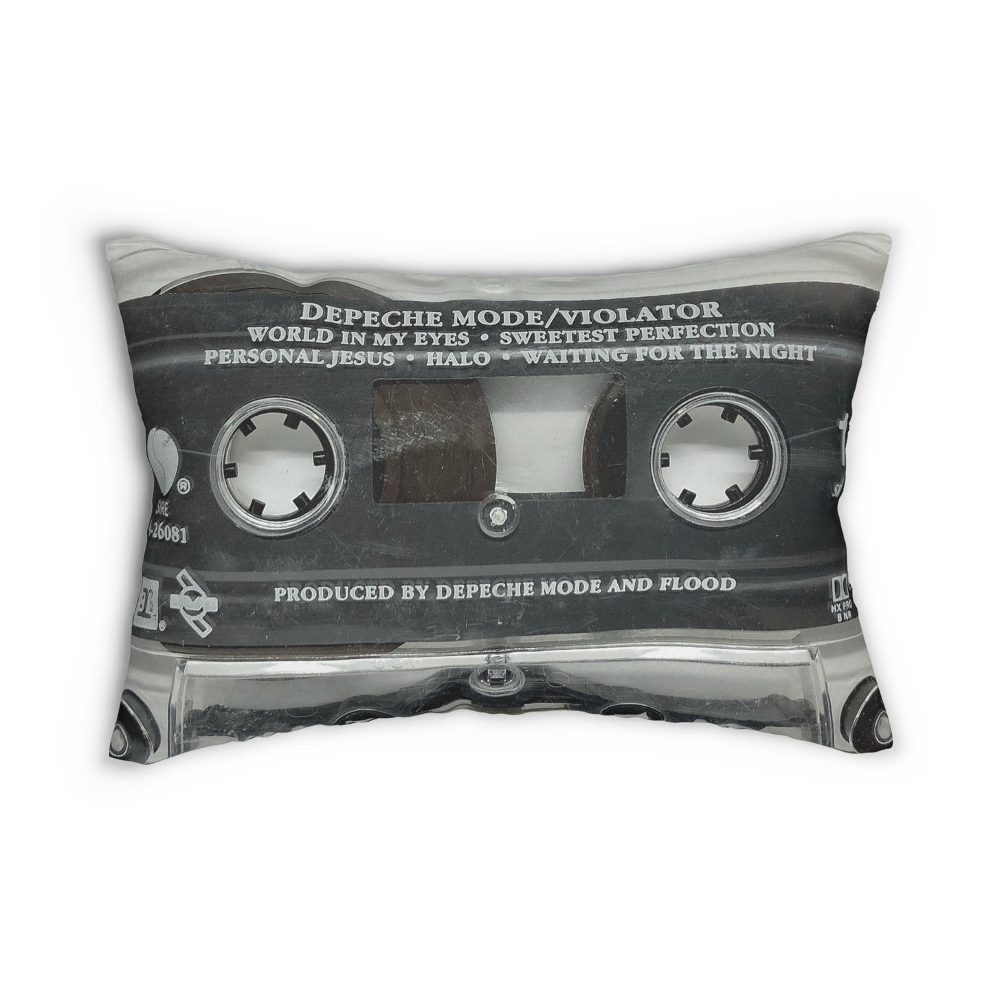 Retro Depeche Mode Cassette Tape Lumbar Pillow - Depeche Mode Violator Cassette Tape Throw Pillow
