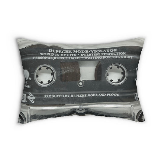 Retro Depeche Mode Cassette Tape Lumbar Pillow - Depeche Mode Violator Cassette Tape Throw Pillow