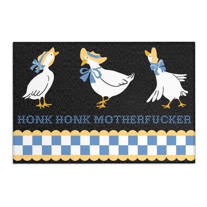 Silly Swearing Goose Kitchen Rug