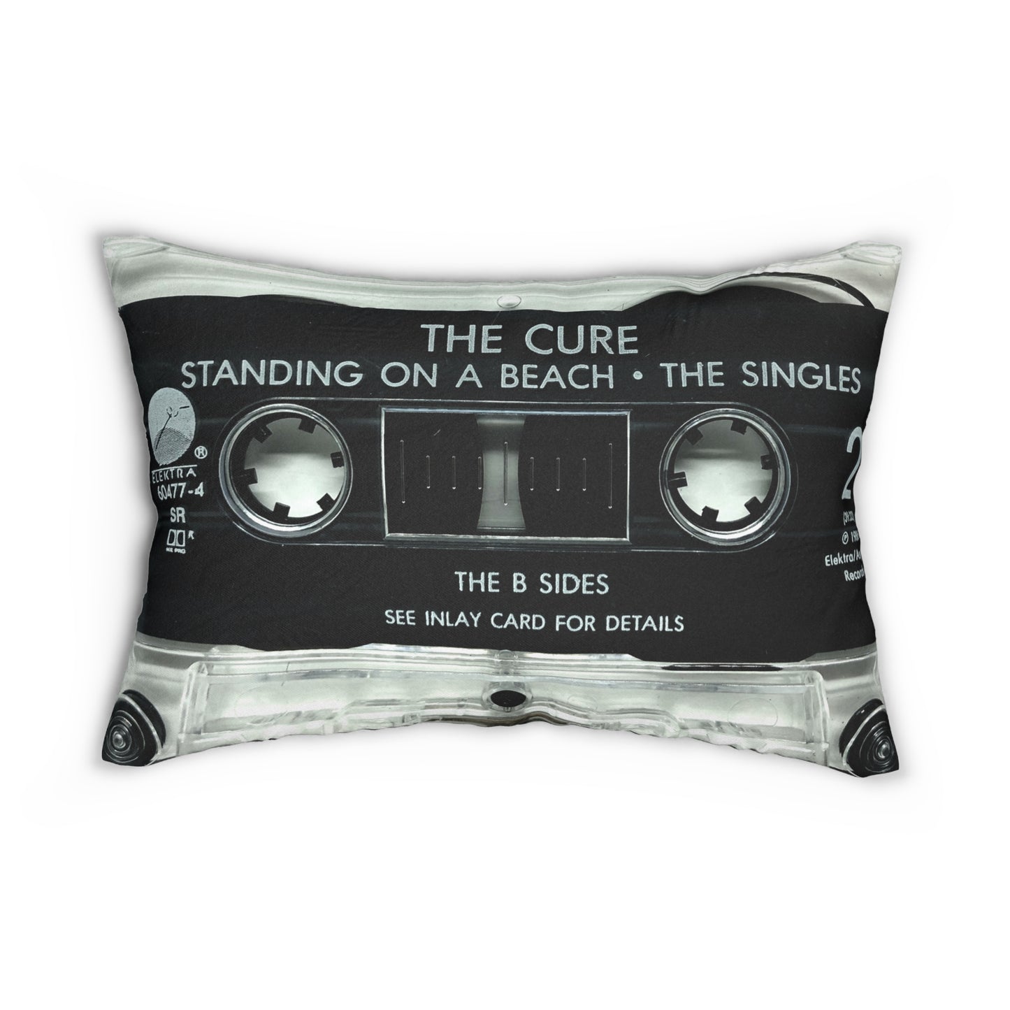 Retro The Cure Cassette Tape Lumbar Pillow - The Cure Standing on a Beach Staring at the Sea Cassette Tape Throw Pillow
