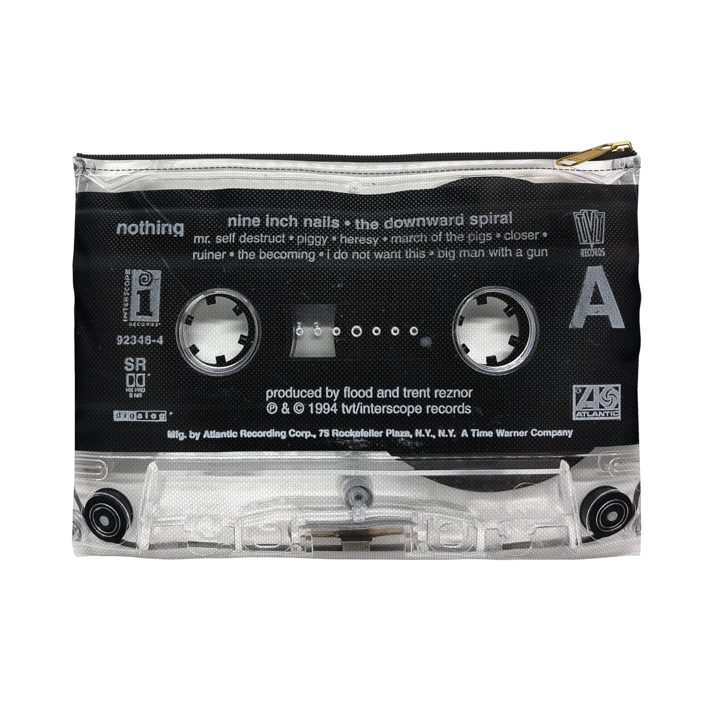 Nine Inch Nails Zipper Pouch - Nine Inch Nails The Downward Spiral Cassette Tape - NIN Cassette Tape Zipper Pouch