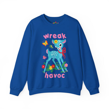 Wreak Havoc Retro Deer Sweatshirt