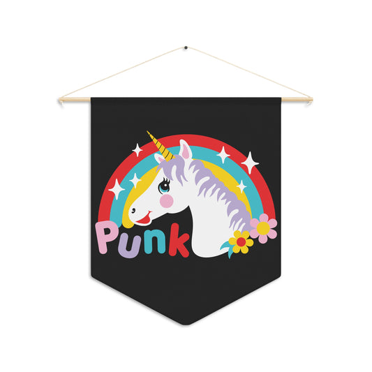 Punk Unicorn Pennant Wall Hanging