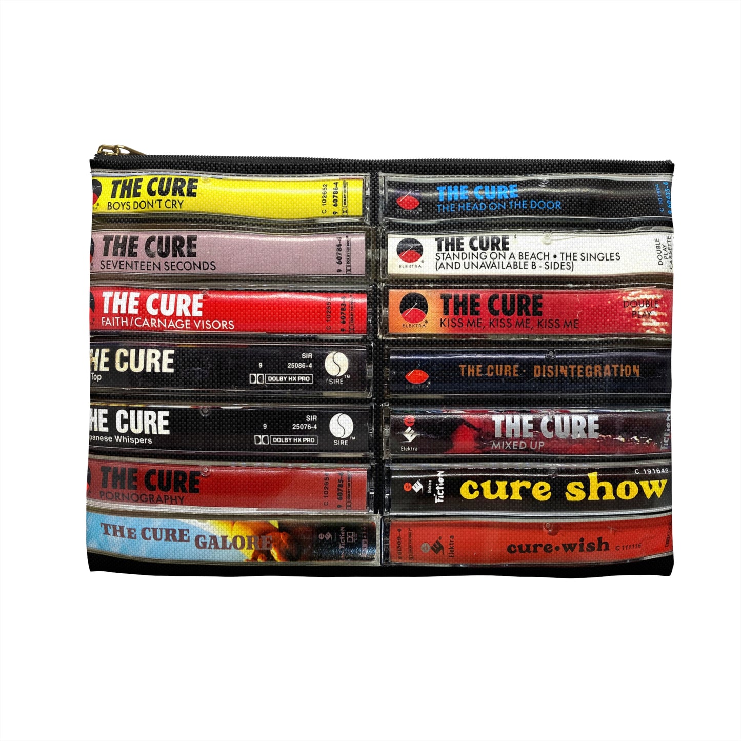 The Cure Cassette Tapes Zipper Pouch - The Cure Accessory Bag - Robert Smith Tote Bag