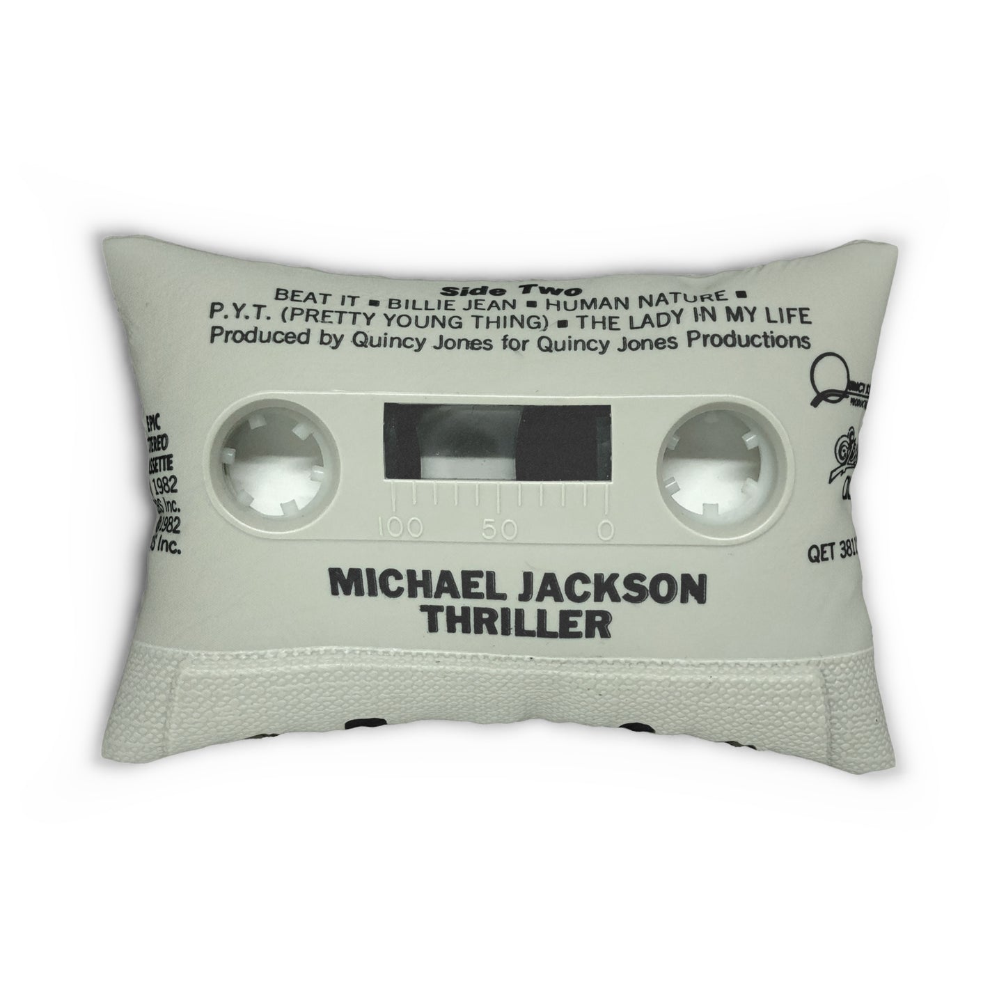 Retro Michael Jackson Thriller Cassette Tape Throw Pillow - Michael Jackson Lumbar Pillow