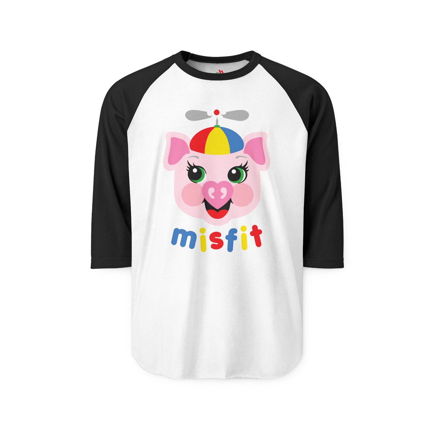 Misfit Piggy Raglan Baseball Shirt