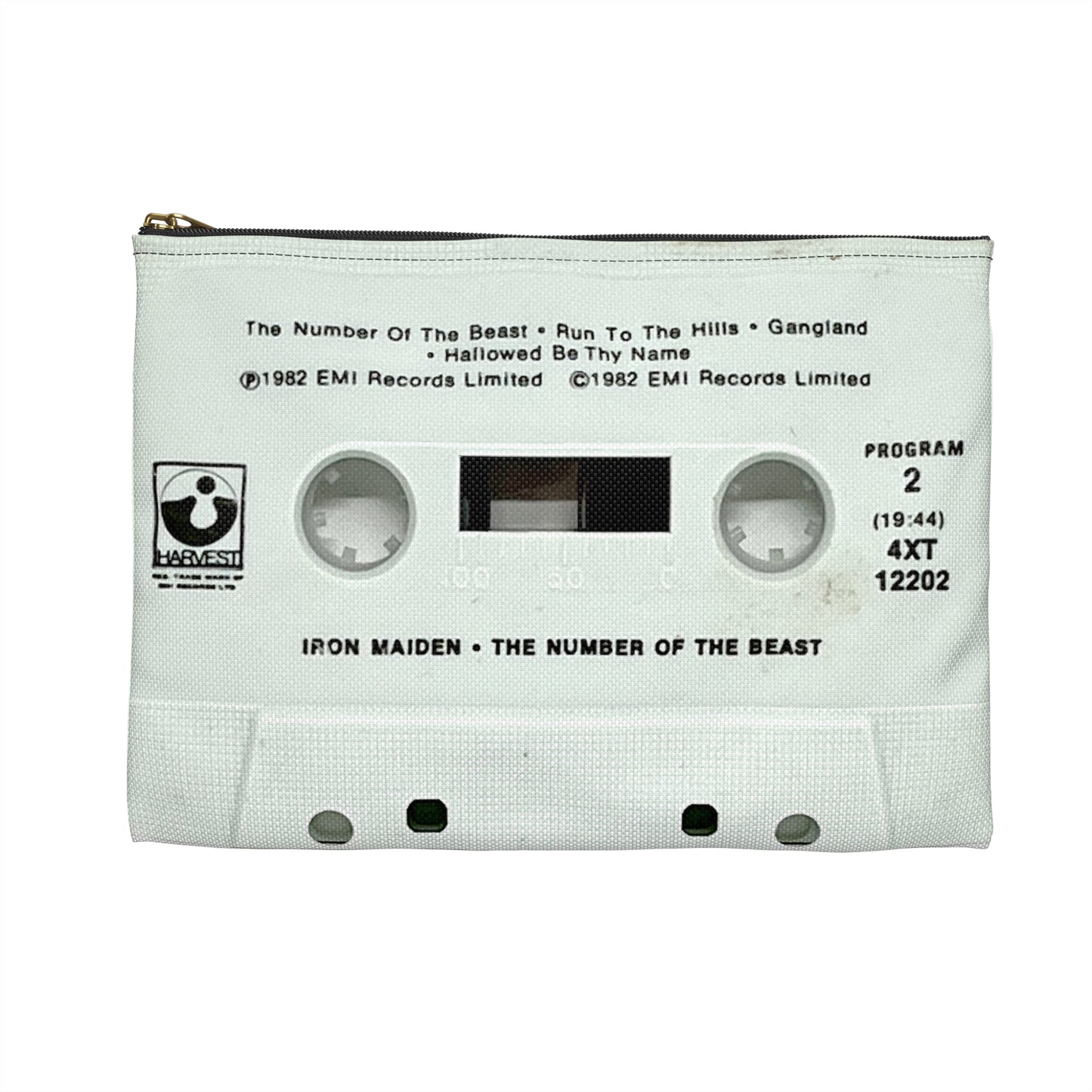 Iron Maiden Zipper Pouch - The Number of the Beast Cassette Tape Zipper Pouch - Heavy Metal Makeup Pencil Case