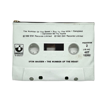 Iron Maiden Zipper Pouch - The Number of the Beast Cassette Tape Zipper Pouch - Heavy Metal Makeup Pencil Case