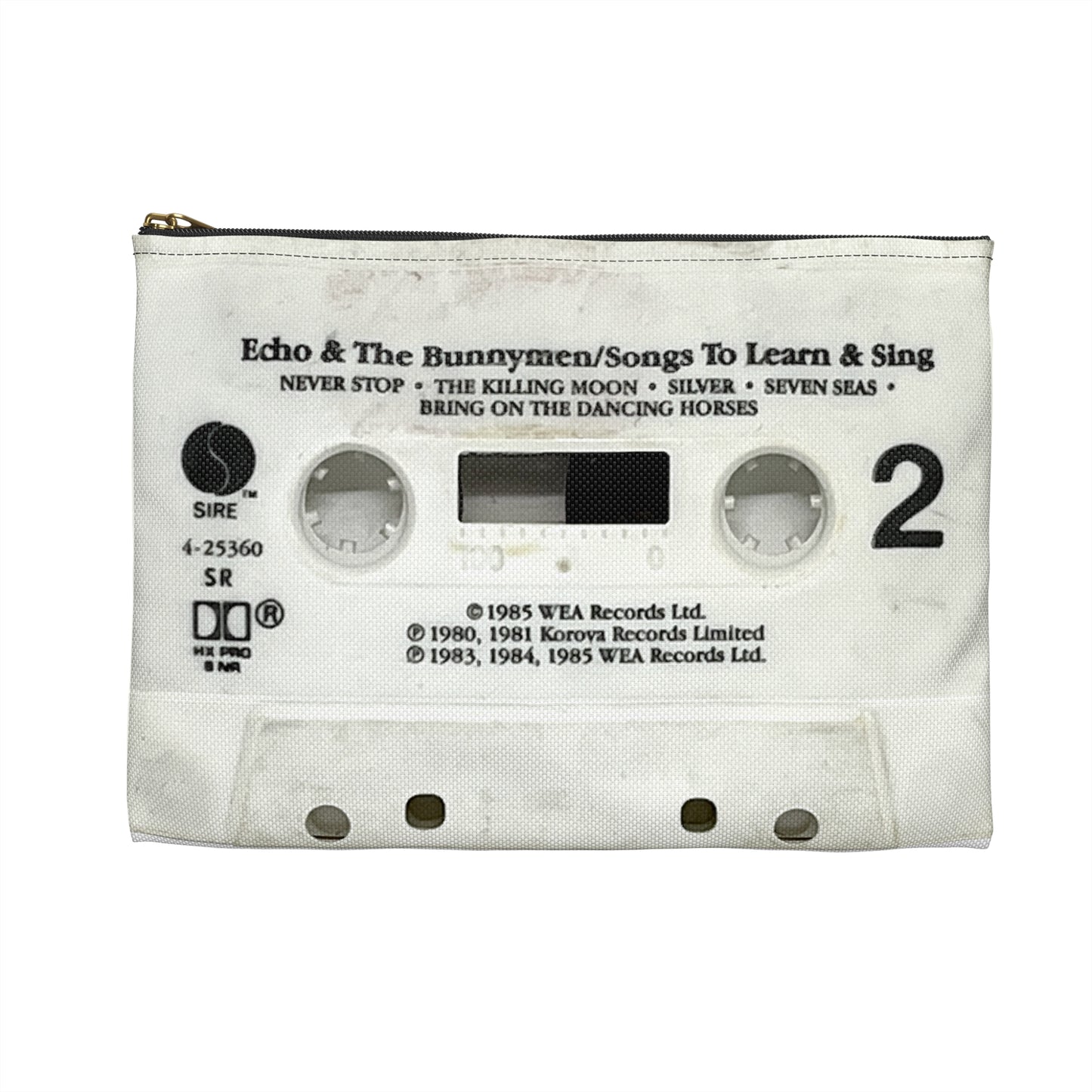 Echo and The Bunnymen Zipper Pouch - Songs to Learn and Sing Cassette Tape Zipper Pouch - Makeup Pencil Case