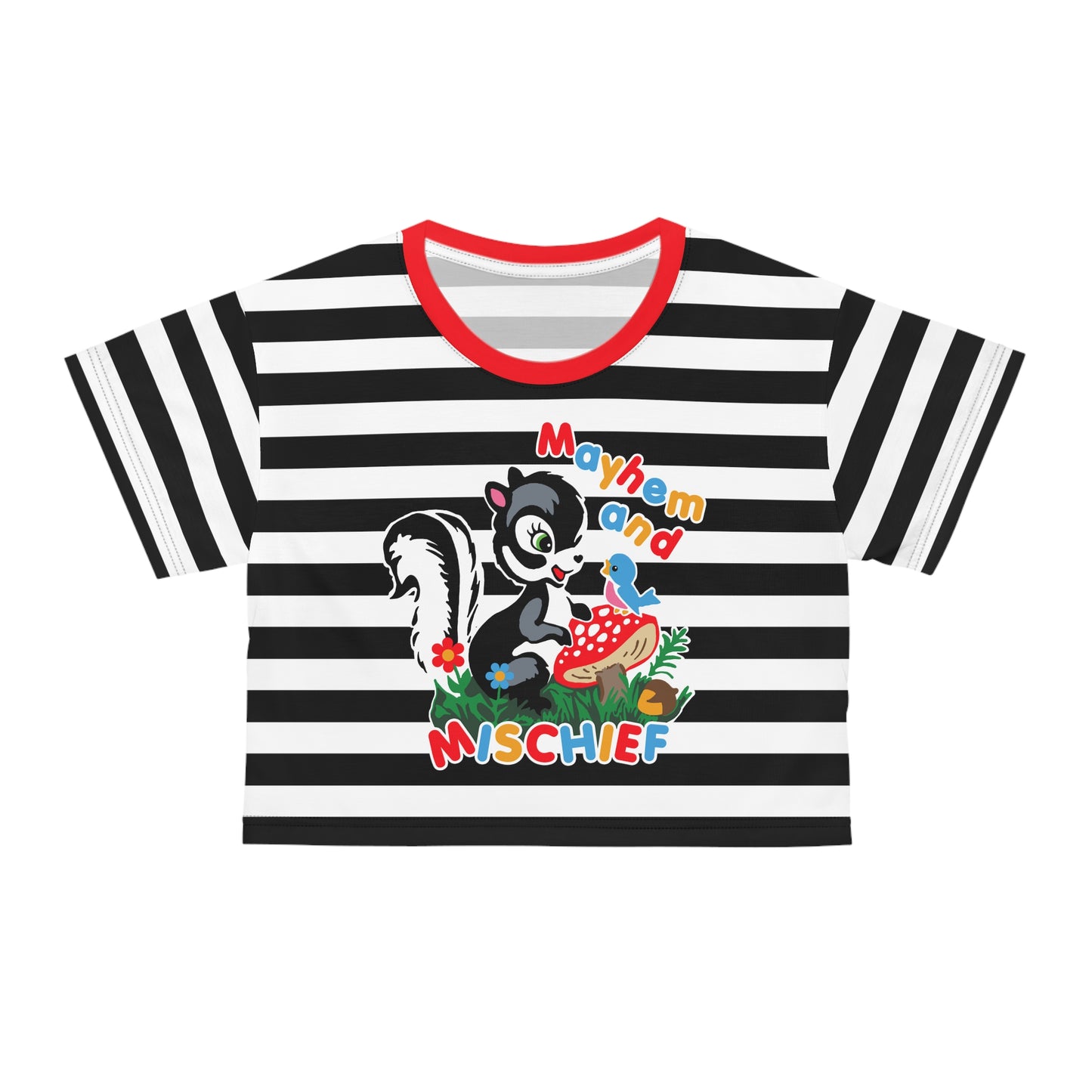 Mayhem and Mischief Cropped Striped Tee