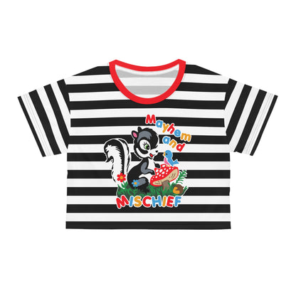 Mayhem and Mischief Cropped Striped Tee