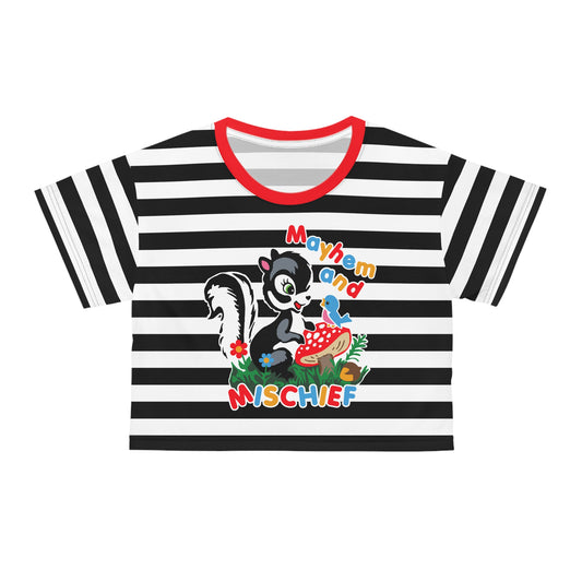 Mayhem and Mischief Cropped Striped Tee