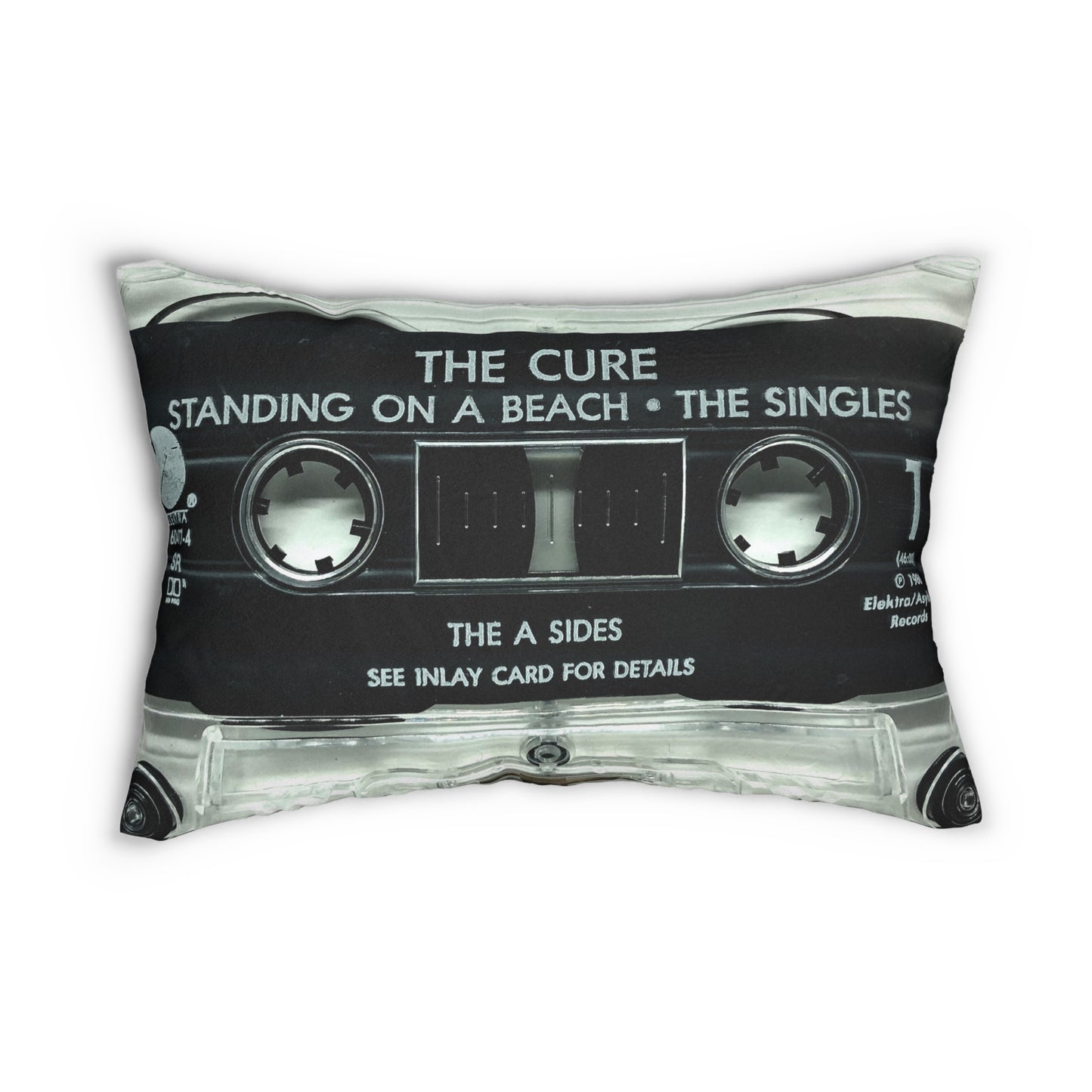 Retro The Cure Cassette Tape Lumbar Pillow - The Cure Standing on a Beach Staring at the Sea Cassette Tape Throw Pillow