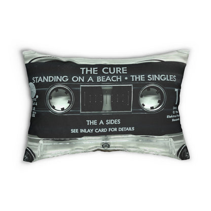 Retro The Cure Cassette Tape Lumbar Pillow - The Cure Standing on a Beach Staring at the Sea Cassette Tape Throw Pillow