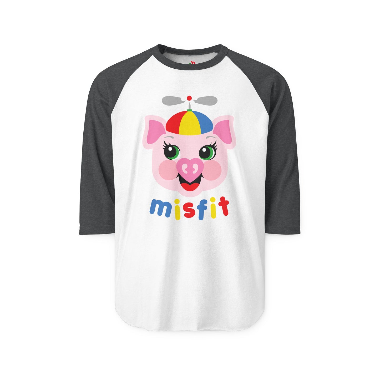 Misfit Piggy Raglan Baseball Shirt