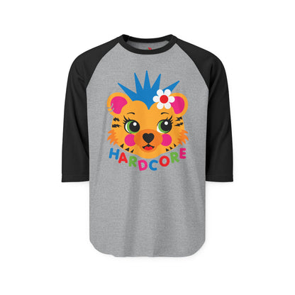 Hardcore Punk Tiger Raglan Baseball Shirt