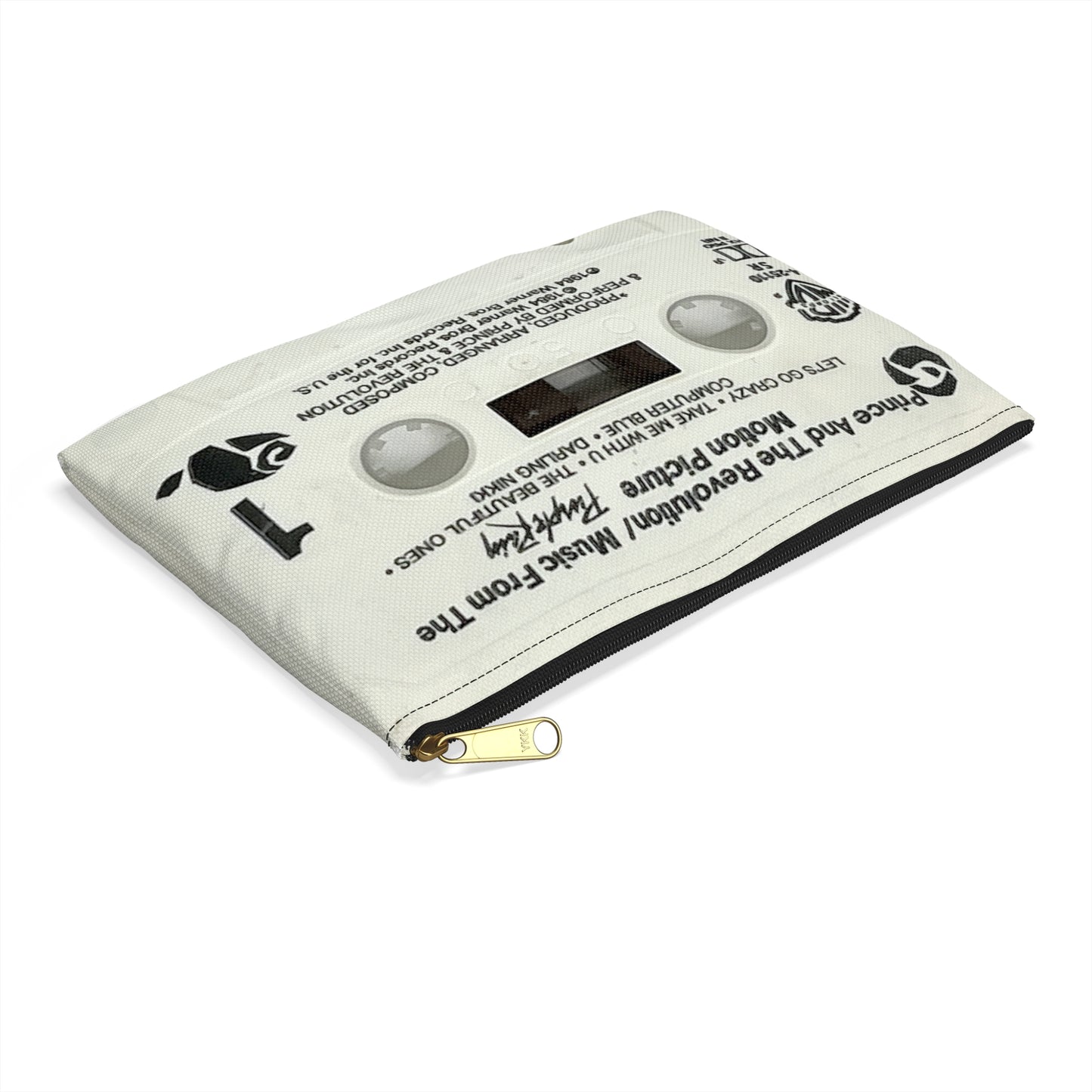 Prince Purple Rain Cassette Tape Zipper Pouch - When Doves Cry - Let's Go Crazy Makeup Pencil Case