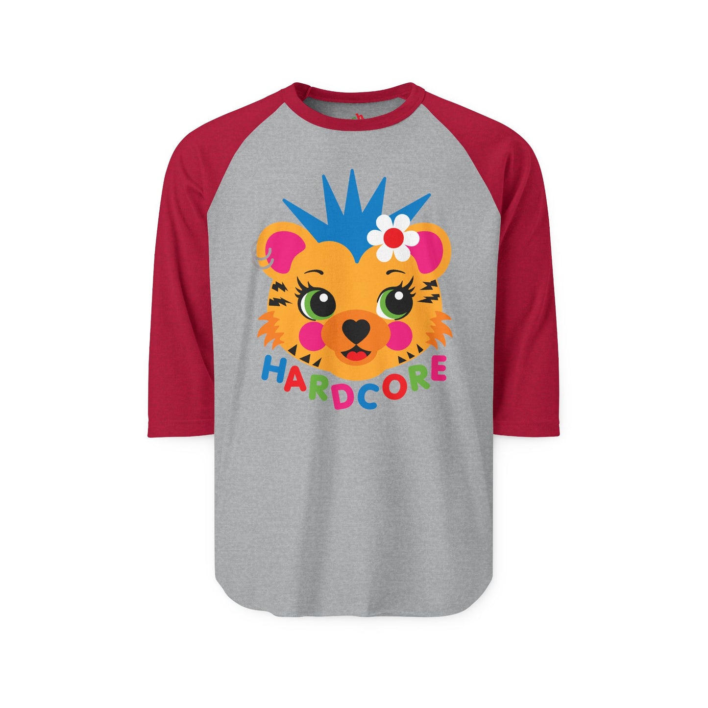Hardcore Punk Tiger Raglan Baseball Shirt