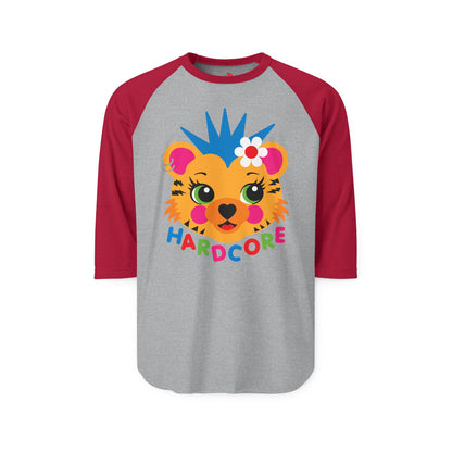 Hardcore Punk Tiger Raglan Baseball Shirt